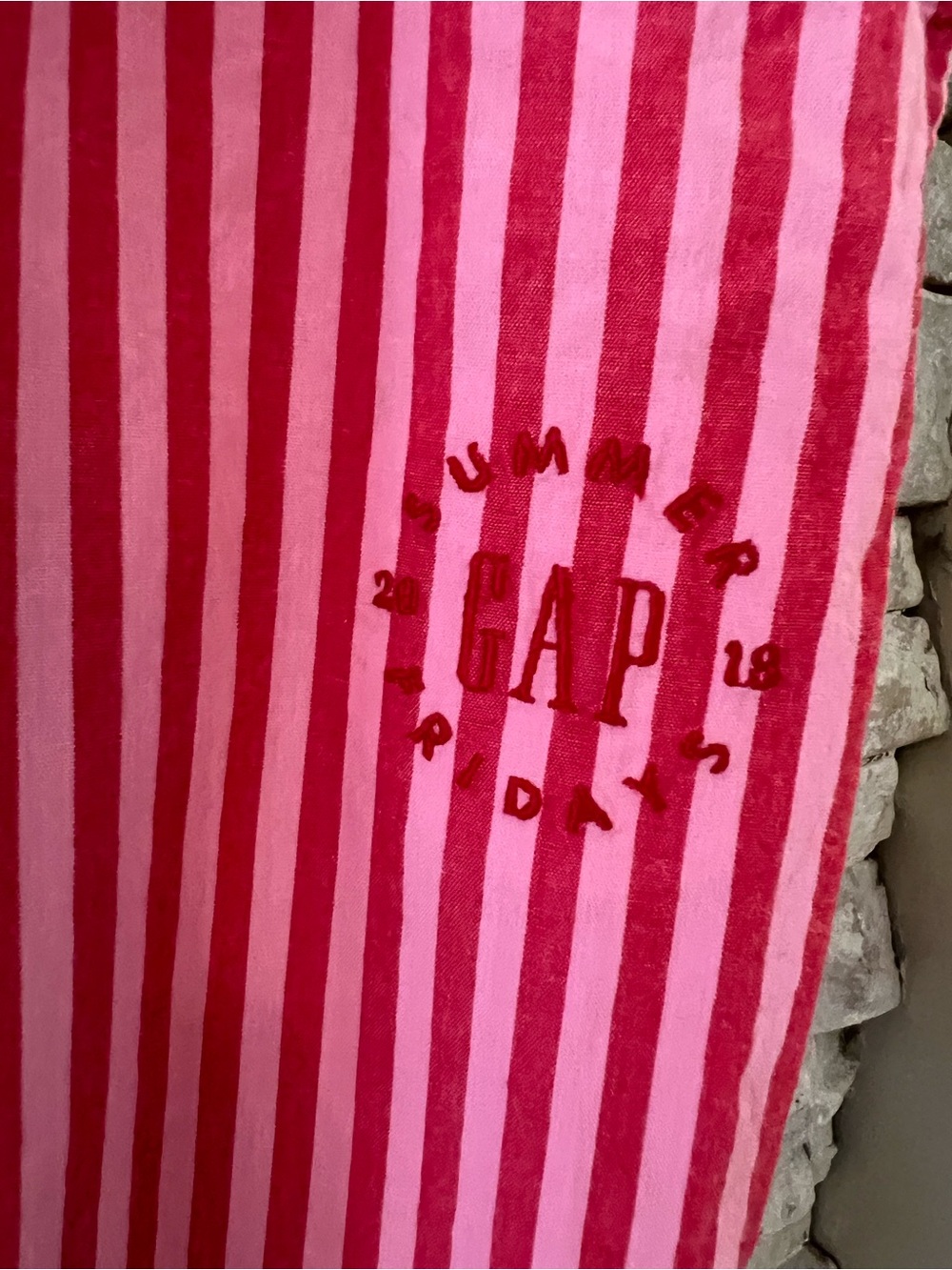 GAP Summer Fridays Collab and Pink Striped Pajama Bottoms XL View 4